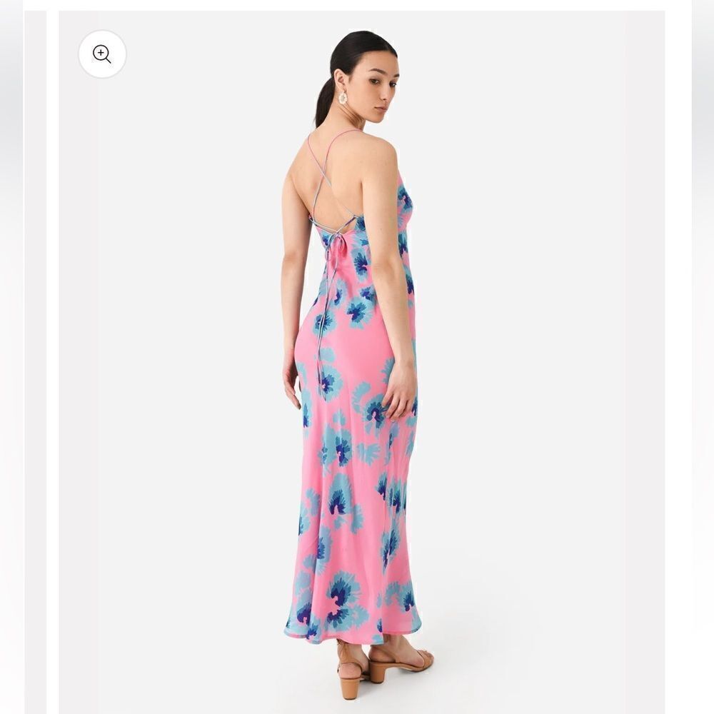 NEW Banjanan Aurora Maxi Slip Dress Pink Blue Floral Silk Size XS - Picture 3 of 11